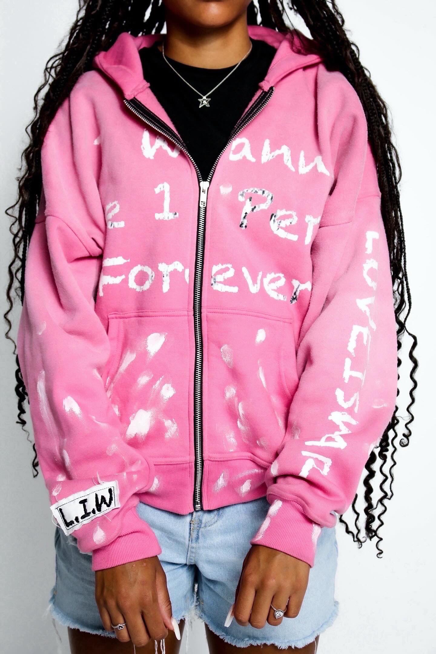 (Love Is War) Splatter Paint Hoodie Pink
