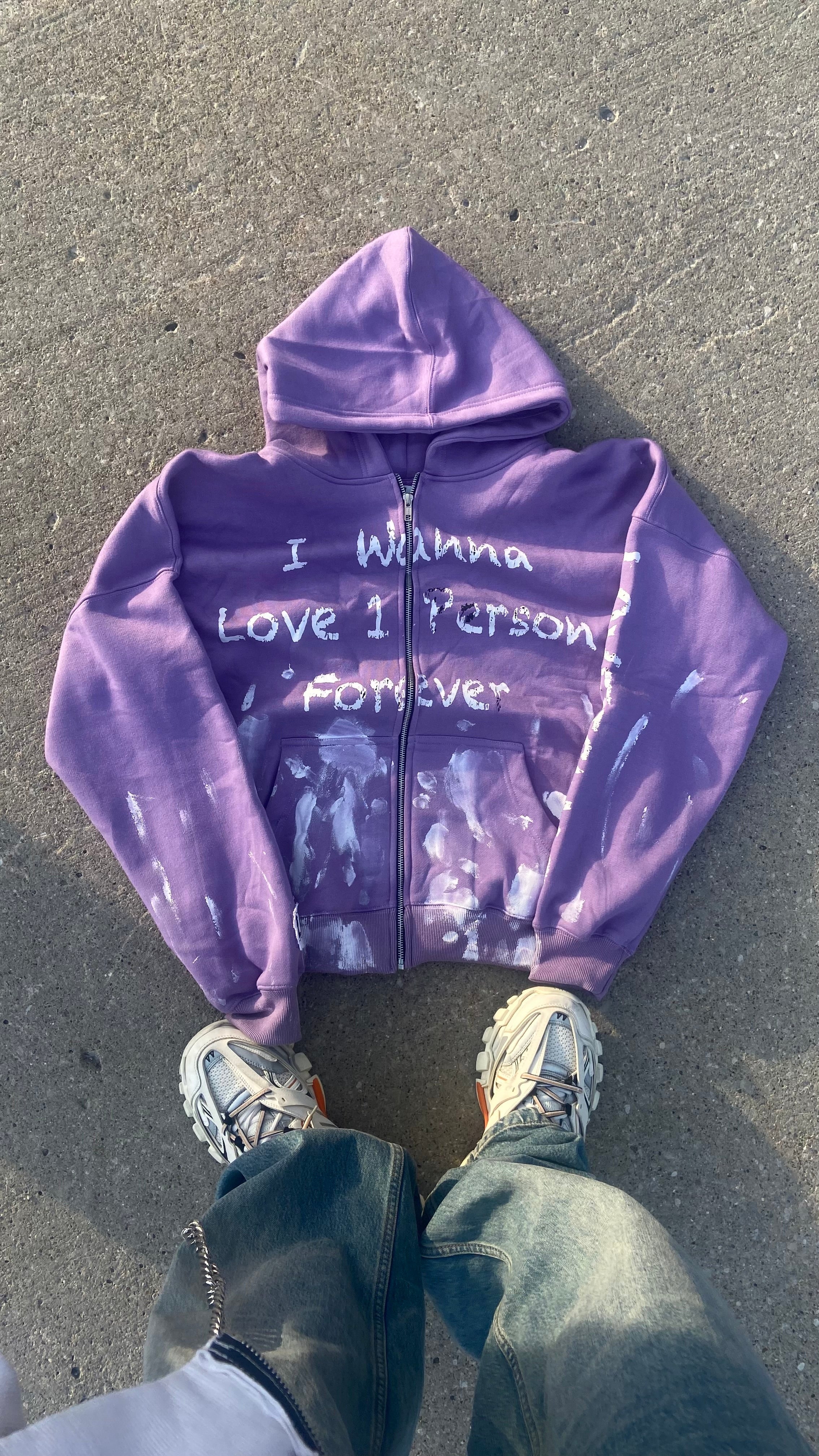 (Love Is War) Splatter Paint Hoodie Purple