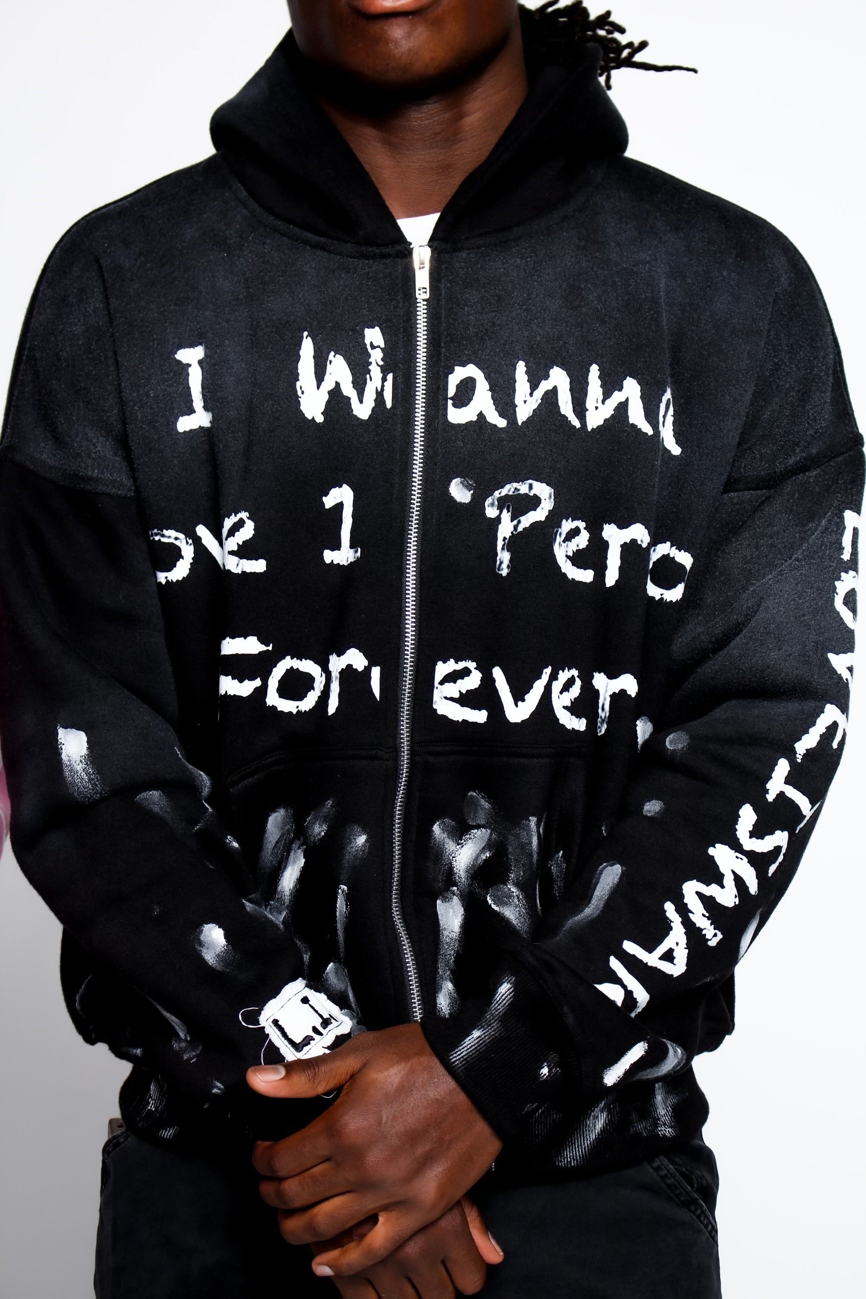 (Love Is War) Splatter Paint Hoodie Black